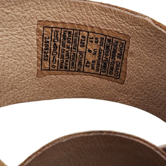 Chaco Women's Wayfarer Toffee Brown Leather Slip On Comfort Slides Size 11 - Picture 6 of 7